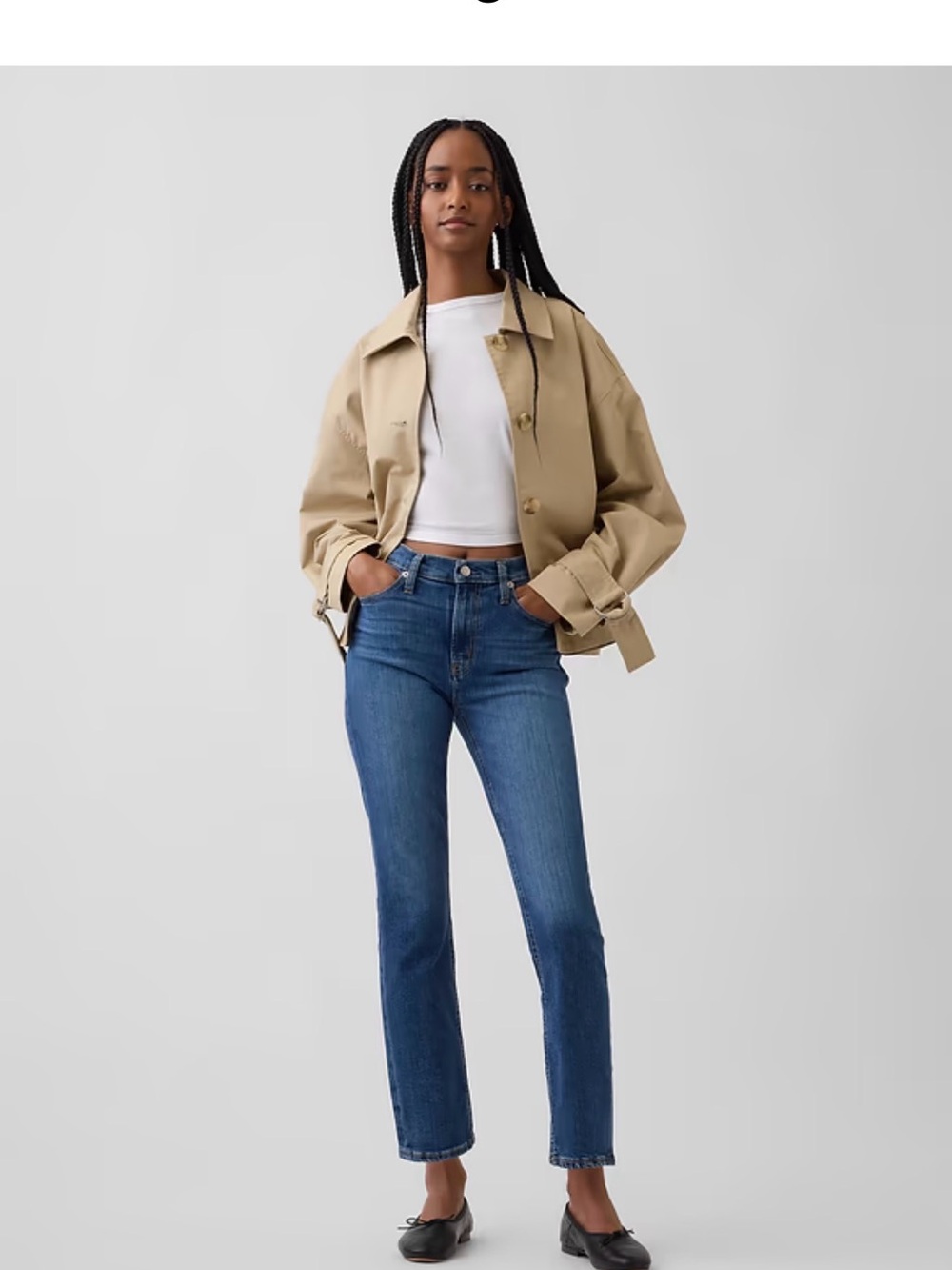 GAP Cropped Straight Jeans in Blue